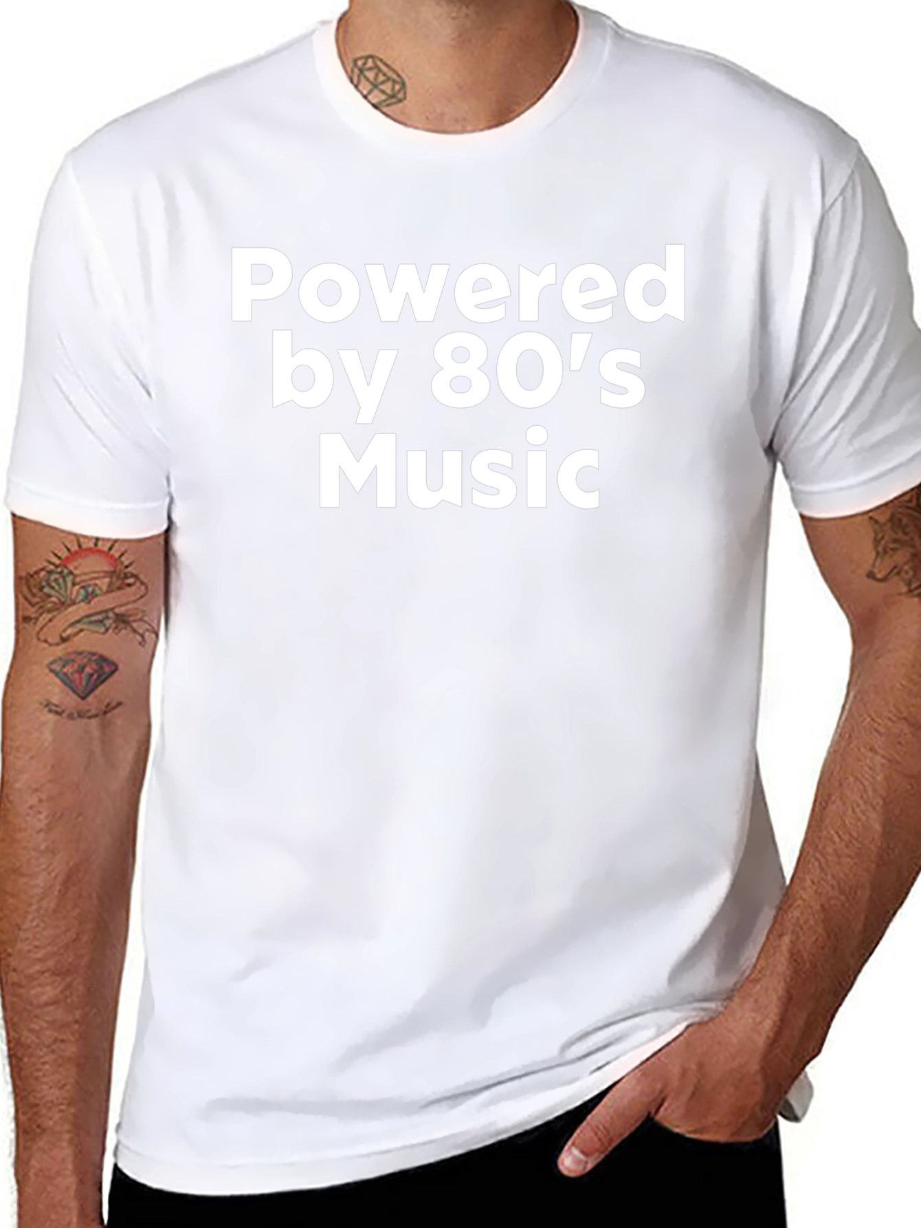 Powered by 80s Music T-Shirt - Retro Style