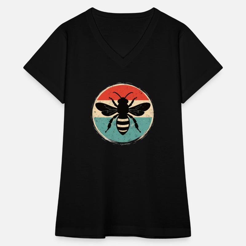 Retro Bee Silhouette – Vintage Style Circle Emblem