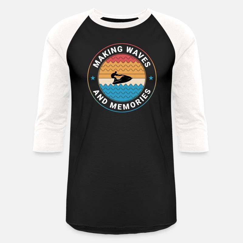 Retro Jet Skiing Adventure Ocean Waves Sunset