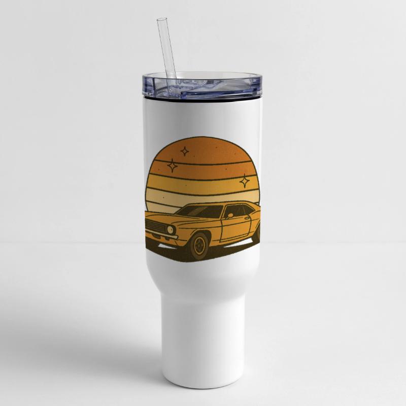 Retro Sunset Car Illustration