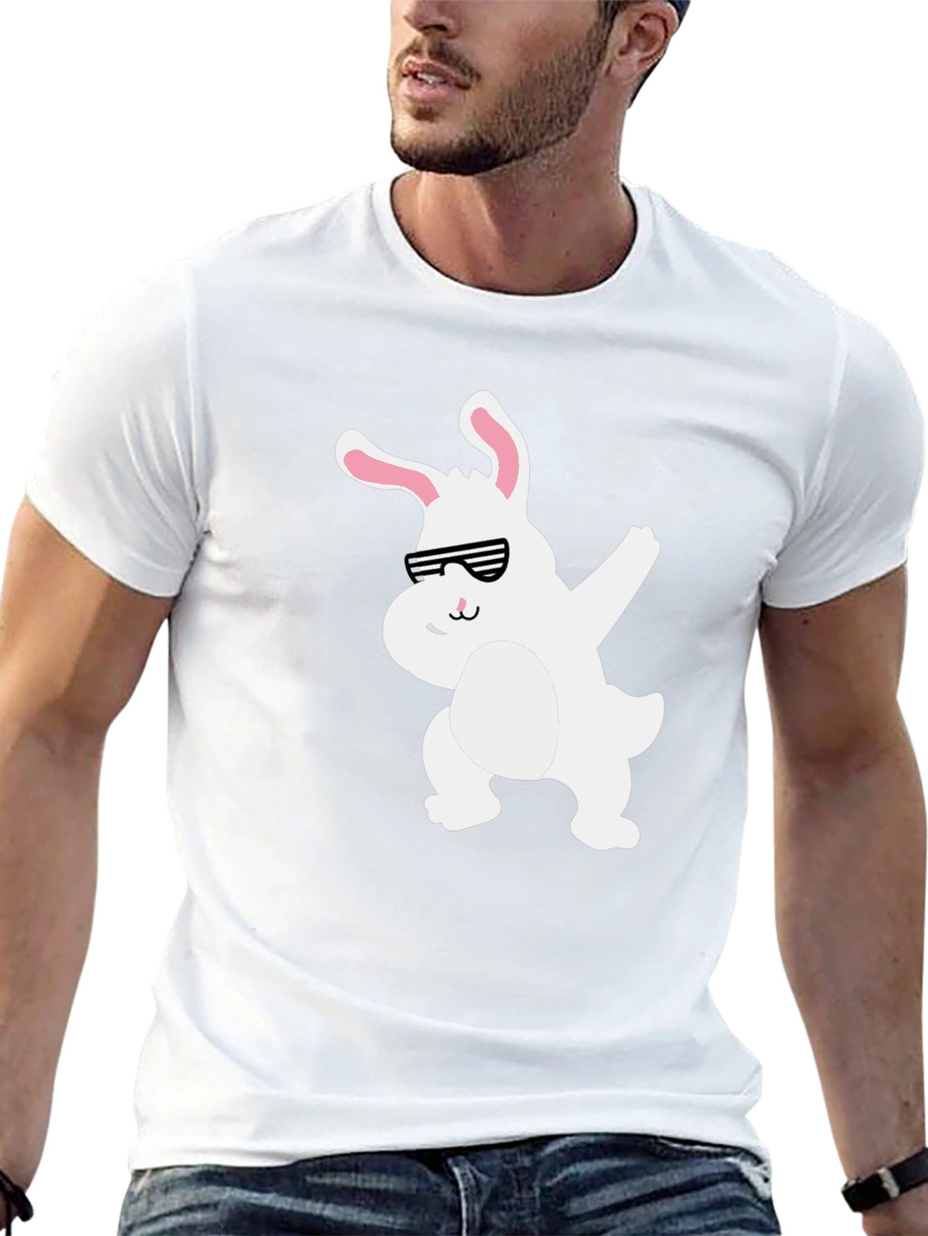 Dabbing Easter Bunny T-Shirt - Cool Rabbit in Shades