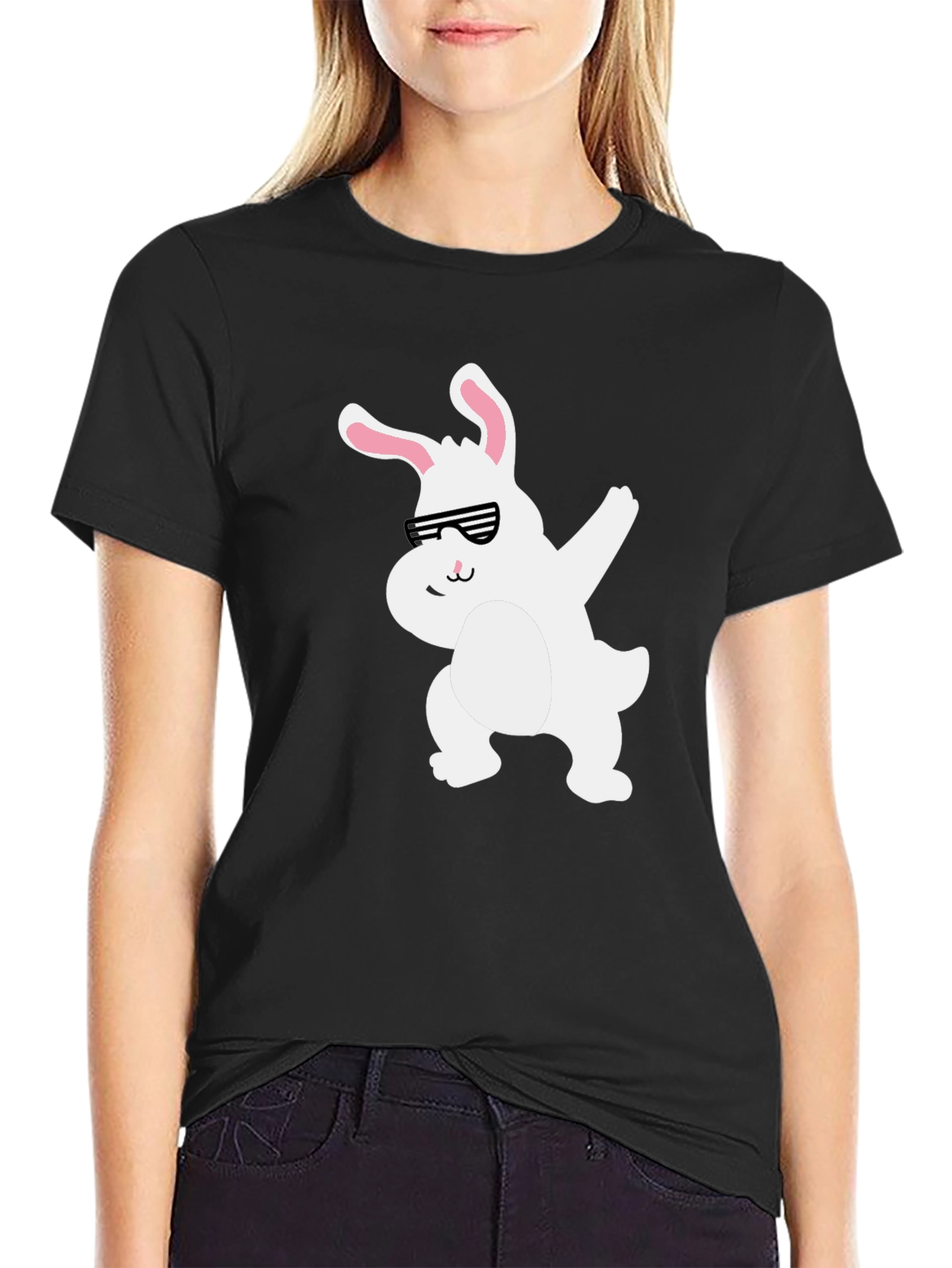 Dabbing Easter Bunny T-Shirt - Cool Rabbit in Shades