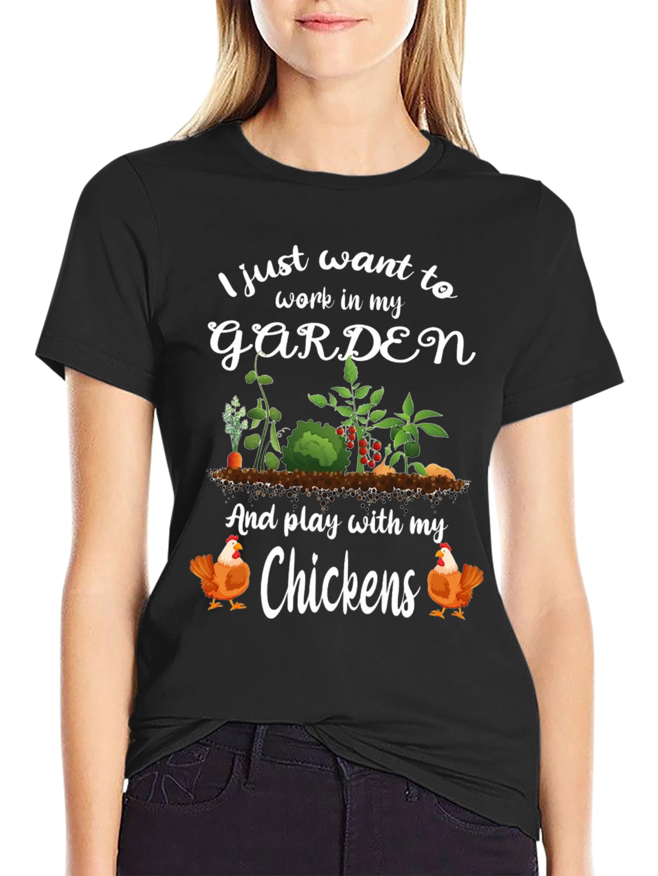 Gardening & Chicken Lover Graphic Tee