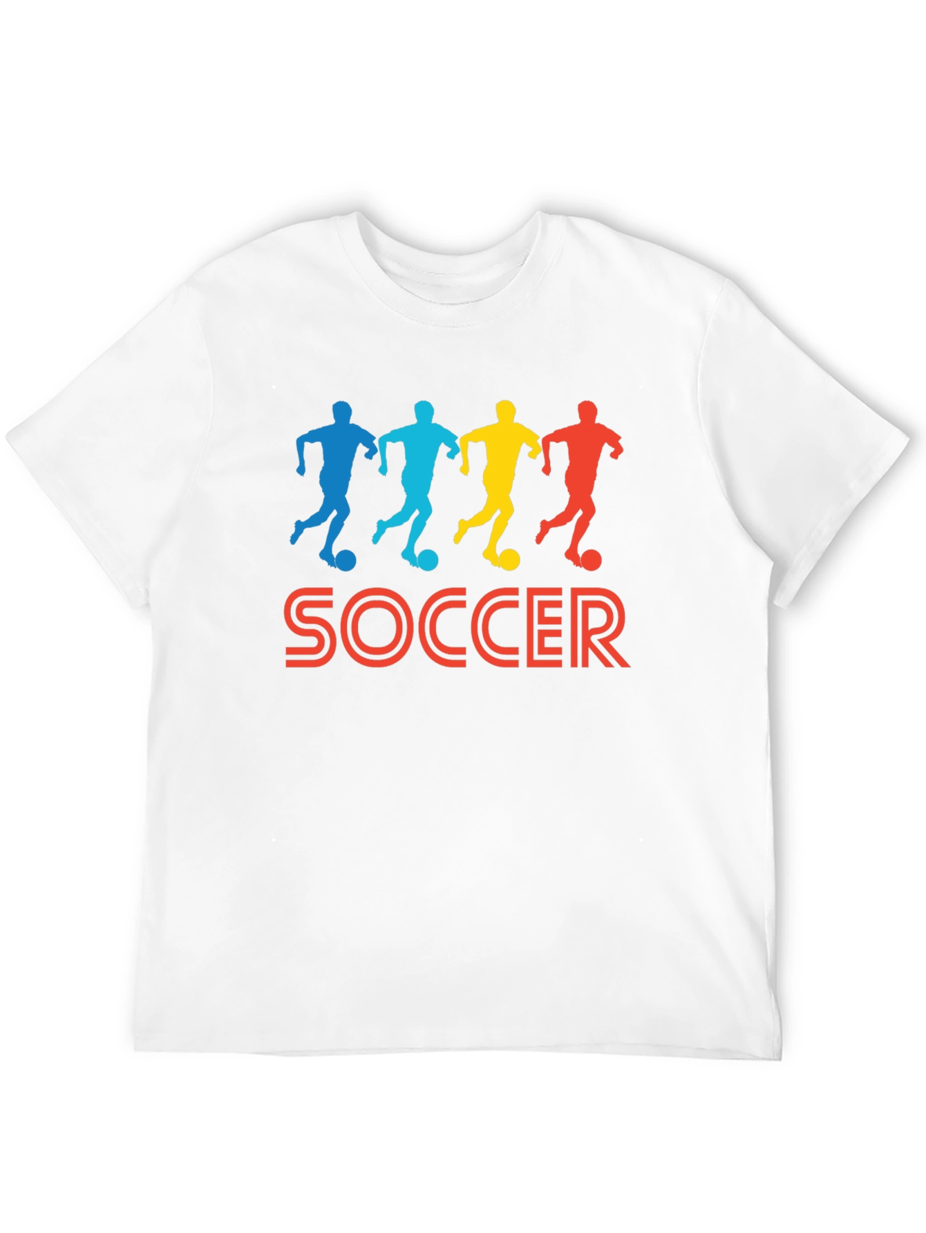 Soccer Player Graphic Tee - Black Cotton T-Shirt