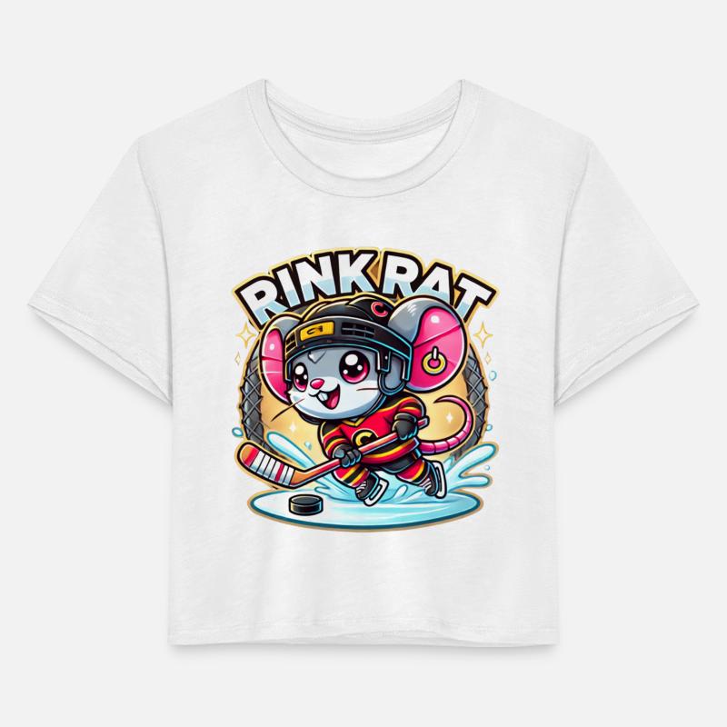 Rink Rat Funny Hockey Mouse Cartoon Design