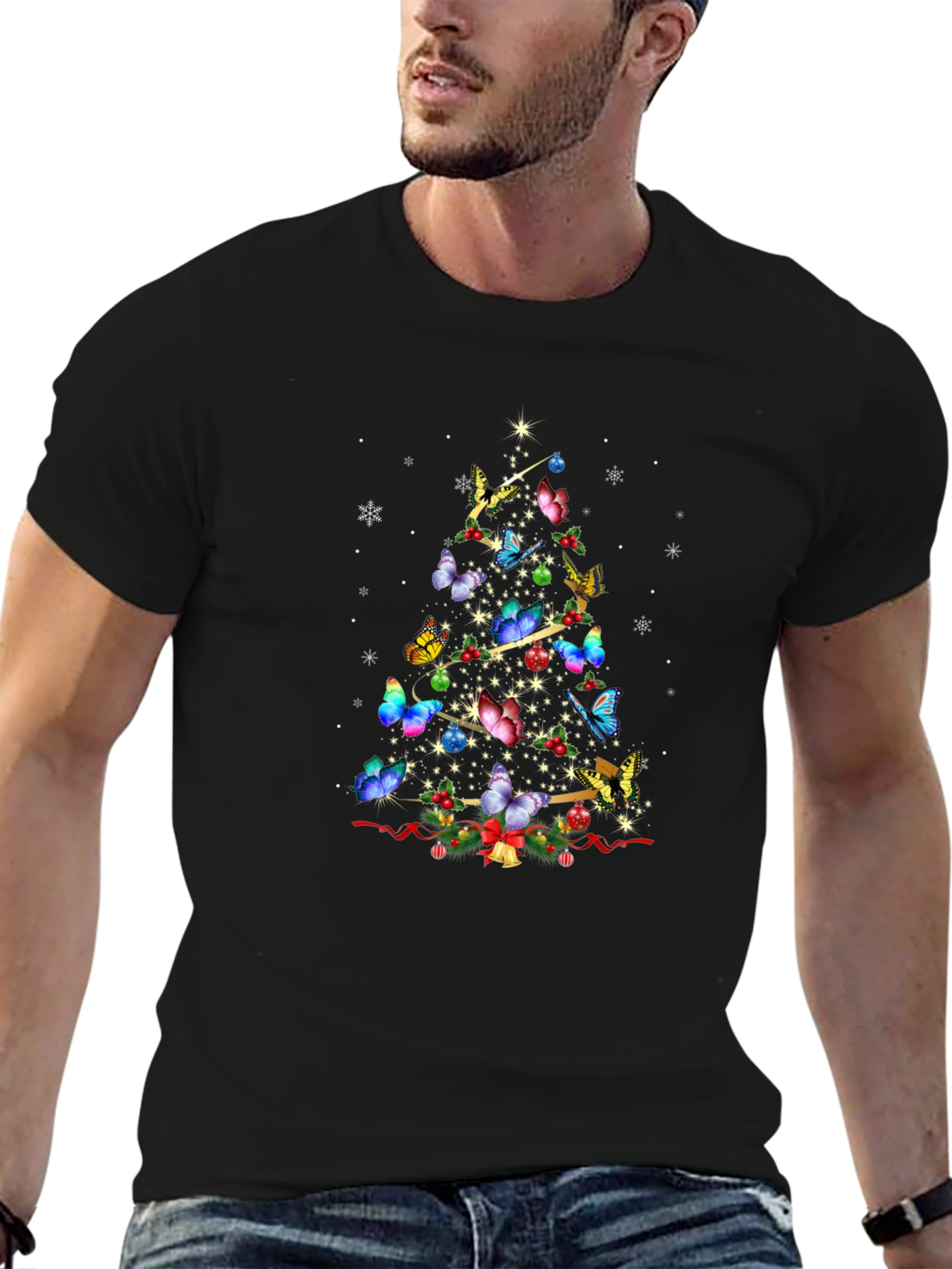 Butterfly Christmas Tree T-Shirt Holiday Apparel