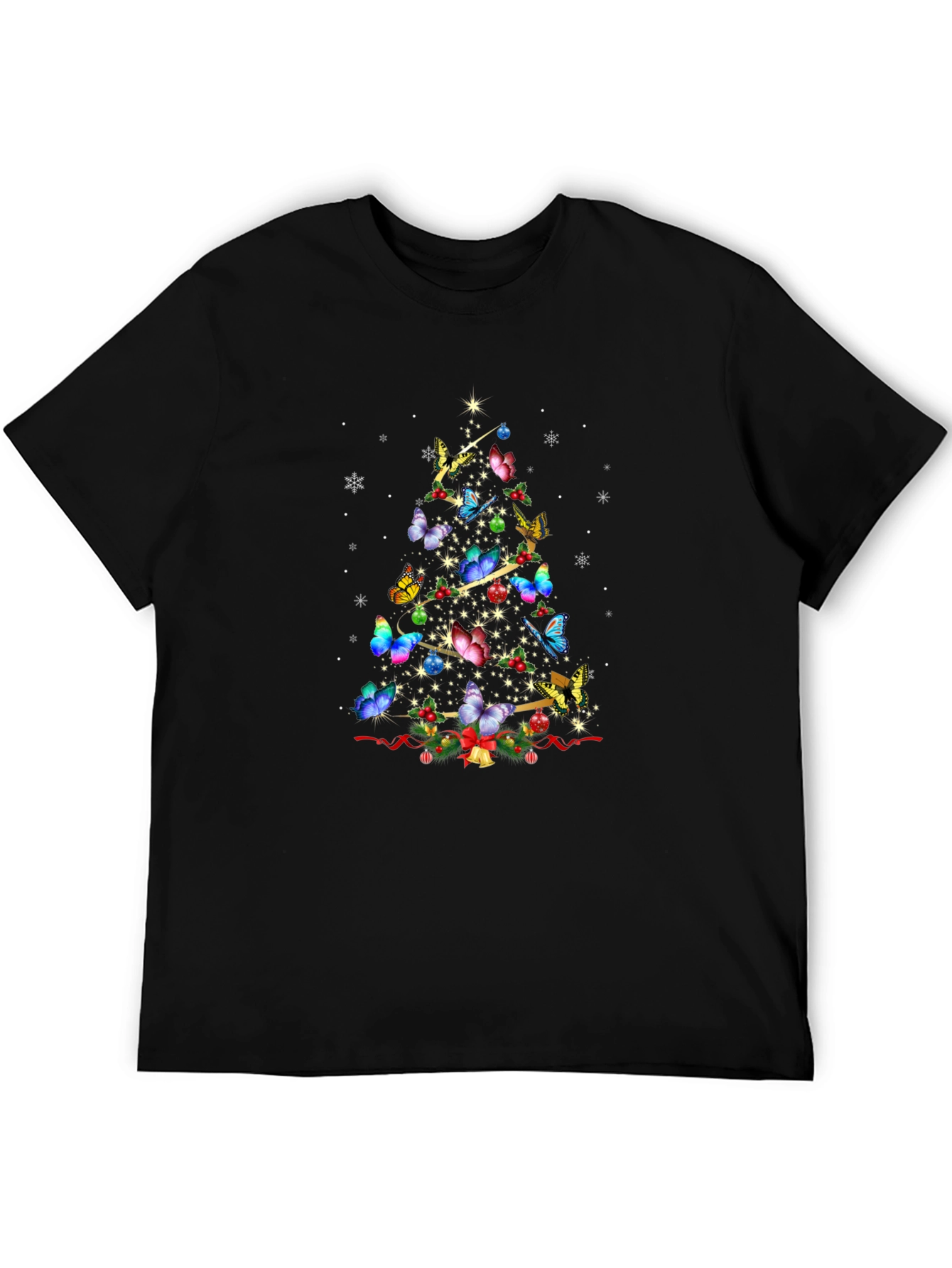 Butterfly Christmas Tree T-Shirt Holiday Apparel