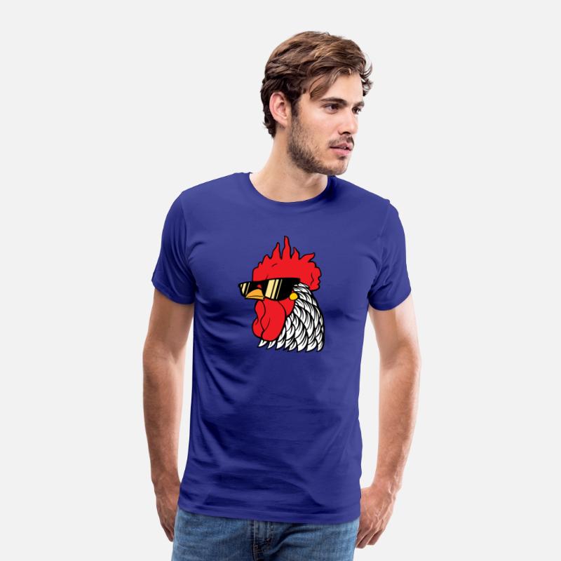 Rooster head with sunglasses