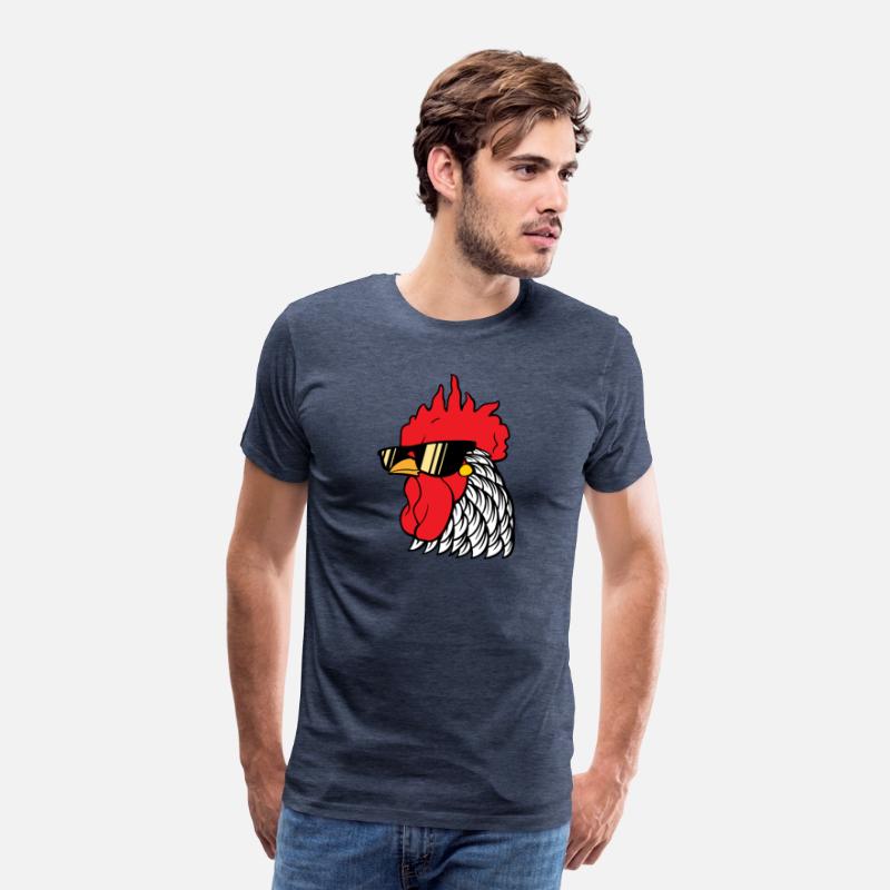 Rooster head with sunglasses
