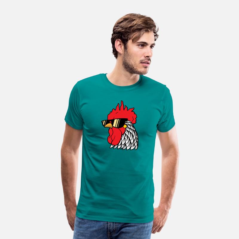 Rooster head with sunglasses