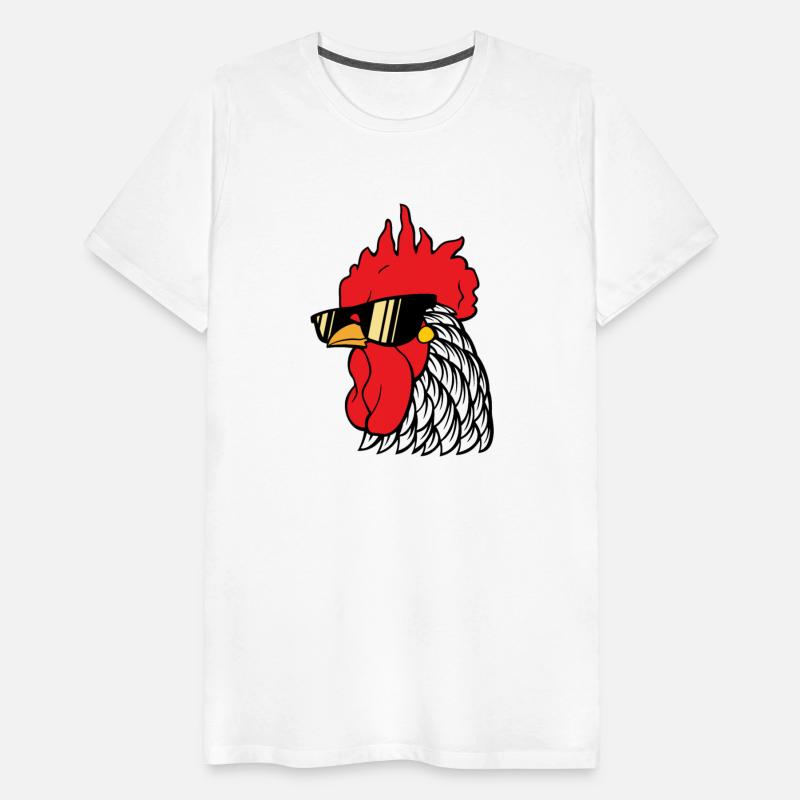 Rooster head with sunglasses