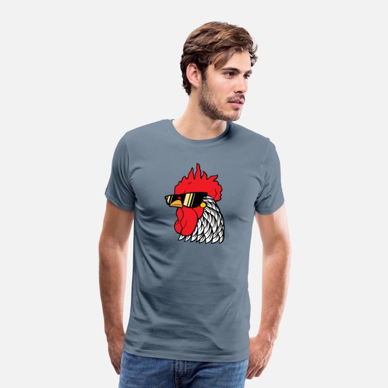 Rooster head with sunglasses