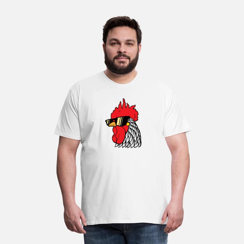 Rooster head with sunglasses