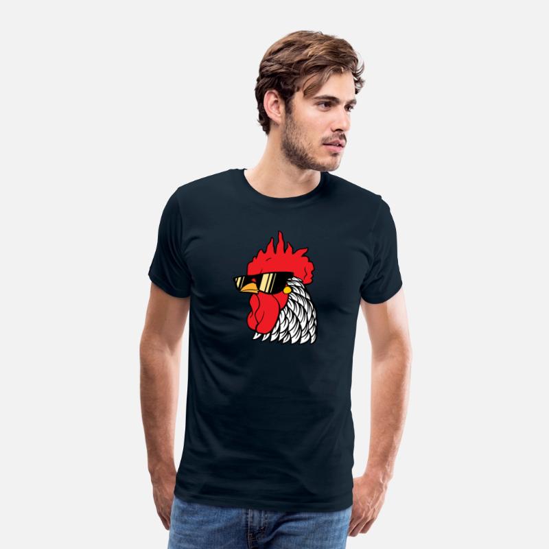 Rooster head with sunglasses