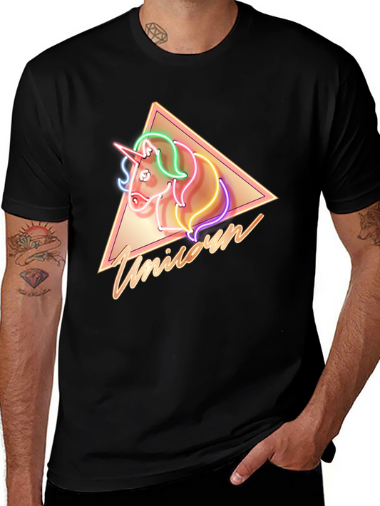 Retro Neon Unicorn T-Shirt - Cool Graphic Tee