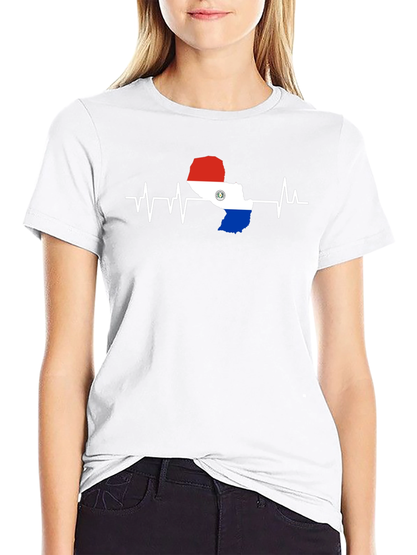 Paraguay Flag Heartbeat T-Shirt - Country Pride Tee