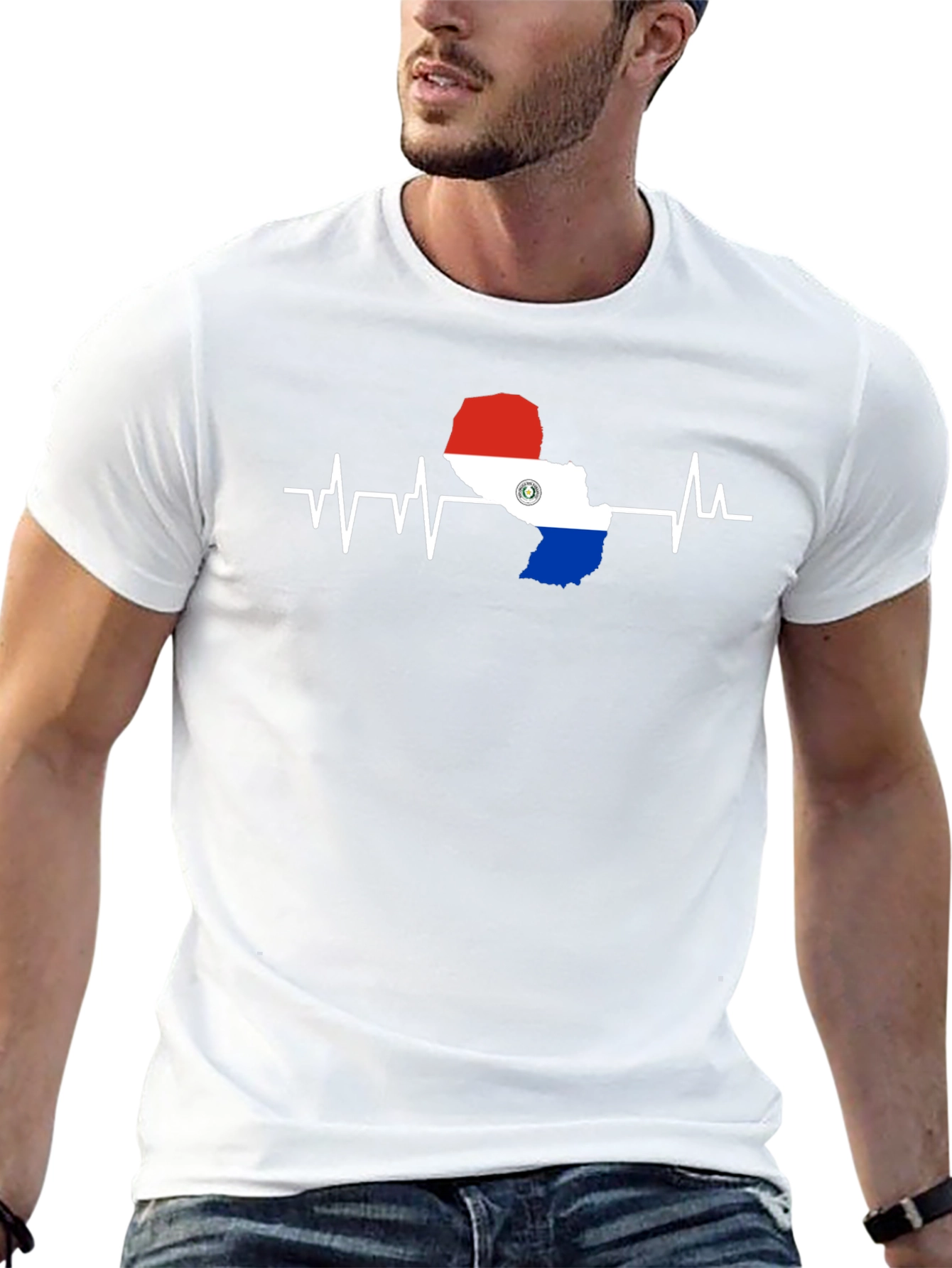 Paraguay Flag Heartbeat T-Shirt - Country Pride Tee