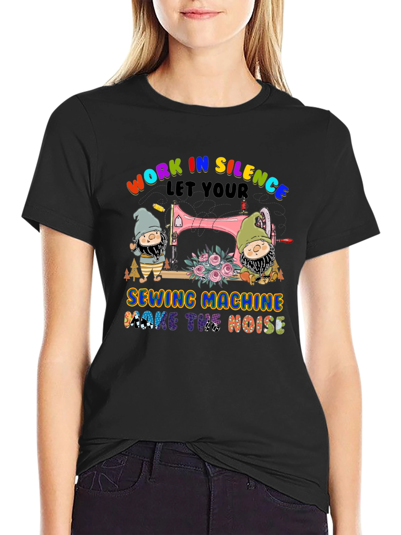 Work in Silence Sewing Machine T-Shirt