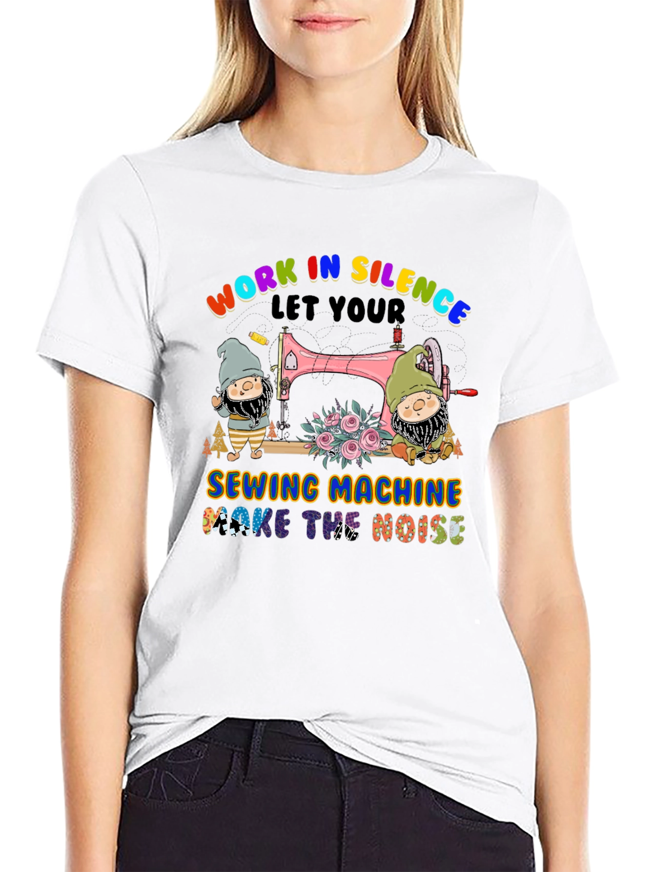 Work in Silence Sewing Machine T-Shirt