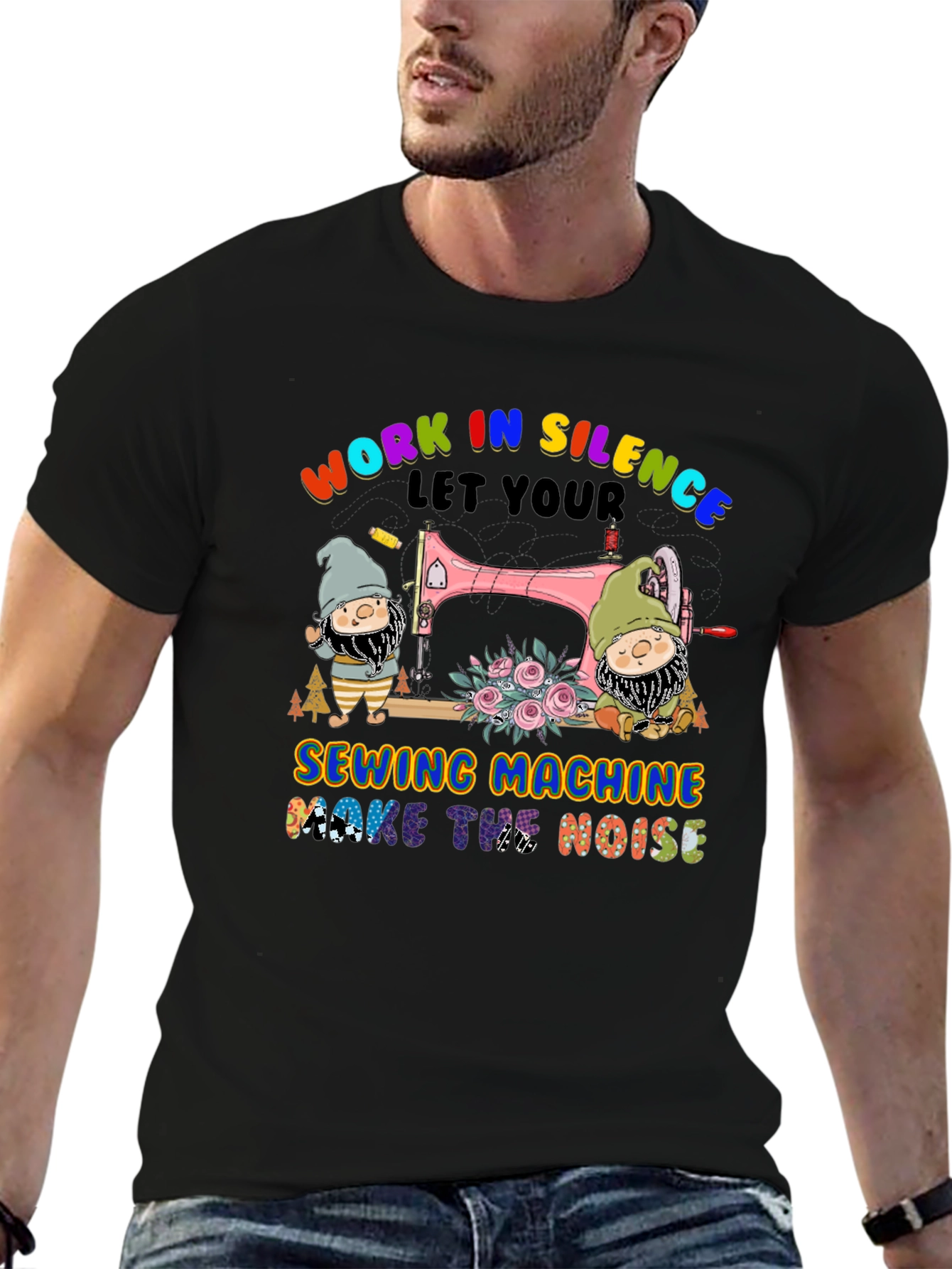 Work in Silence Sewing Machine T-Shirt