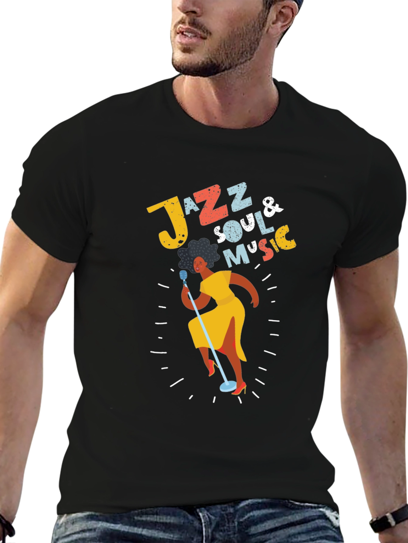 Jazz Soul Music T-Shirt - Retro Singer Tee