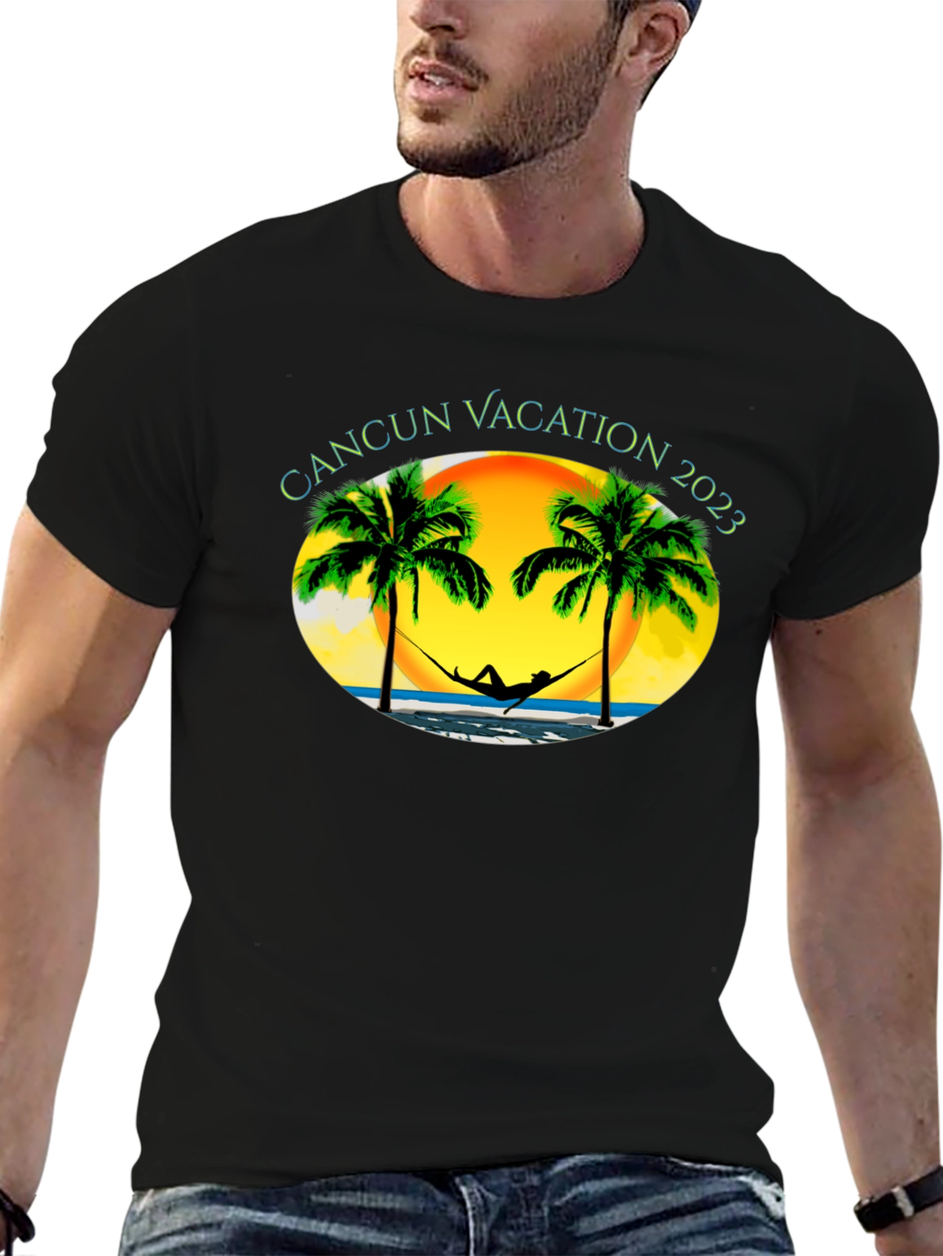 Cancun Vacation 2023 Black T-Shirt