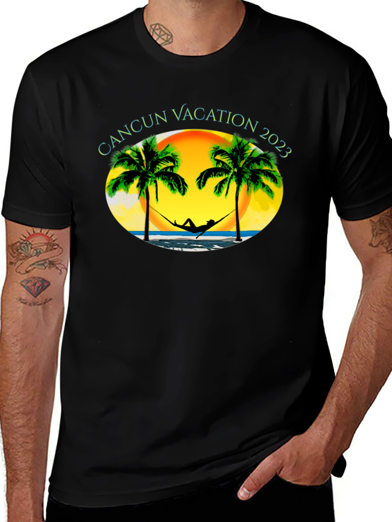 Cancun Vacation 2023 Black T-Shirt
