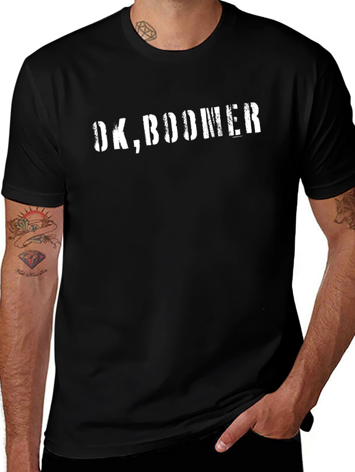 OK Boomer Graphic T-Shirt - Black Crew Neck Tee