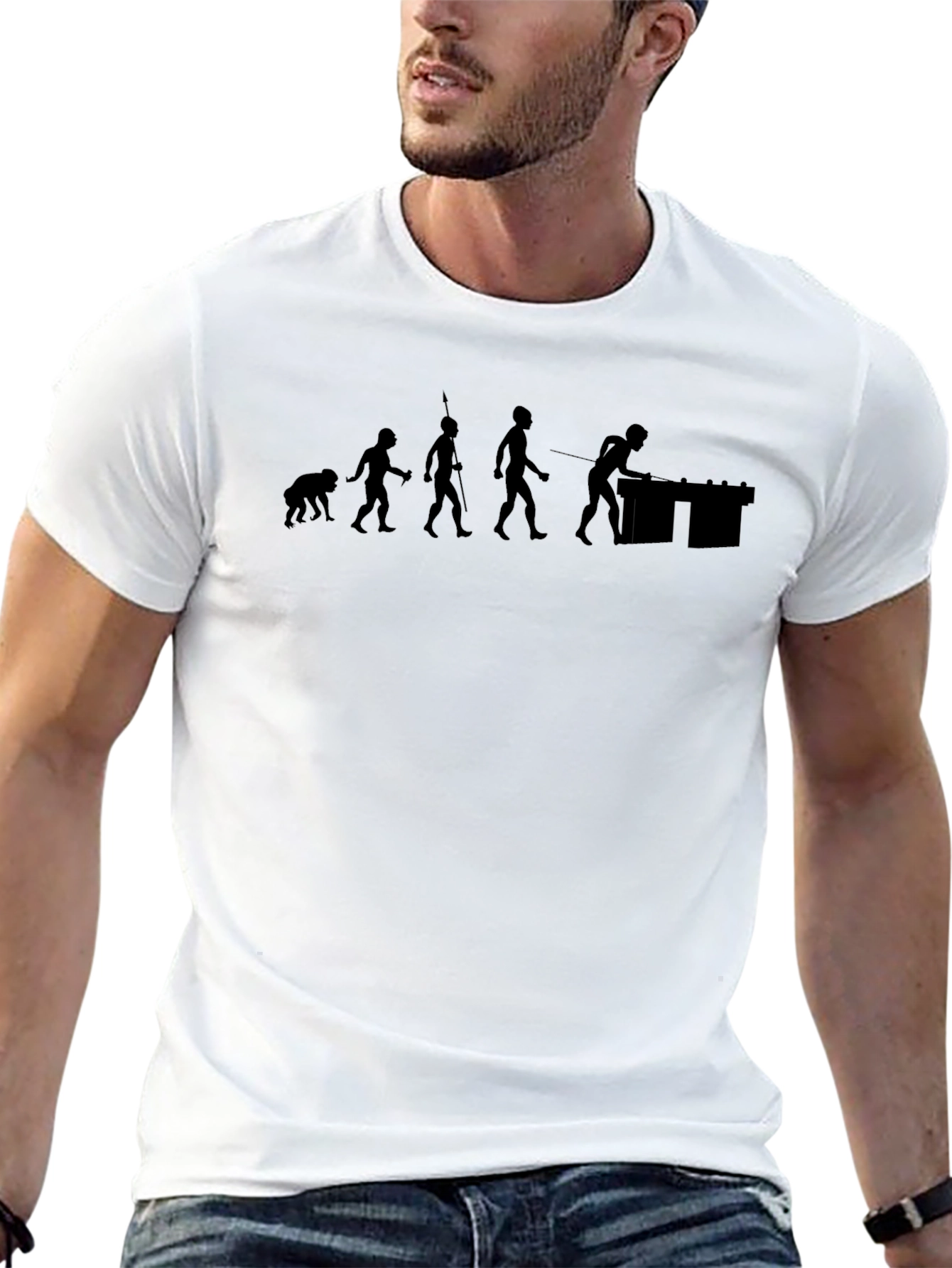 Foosball Evolution Graphic T-Shirt - Black