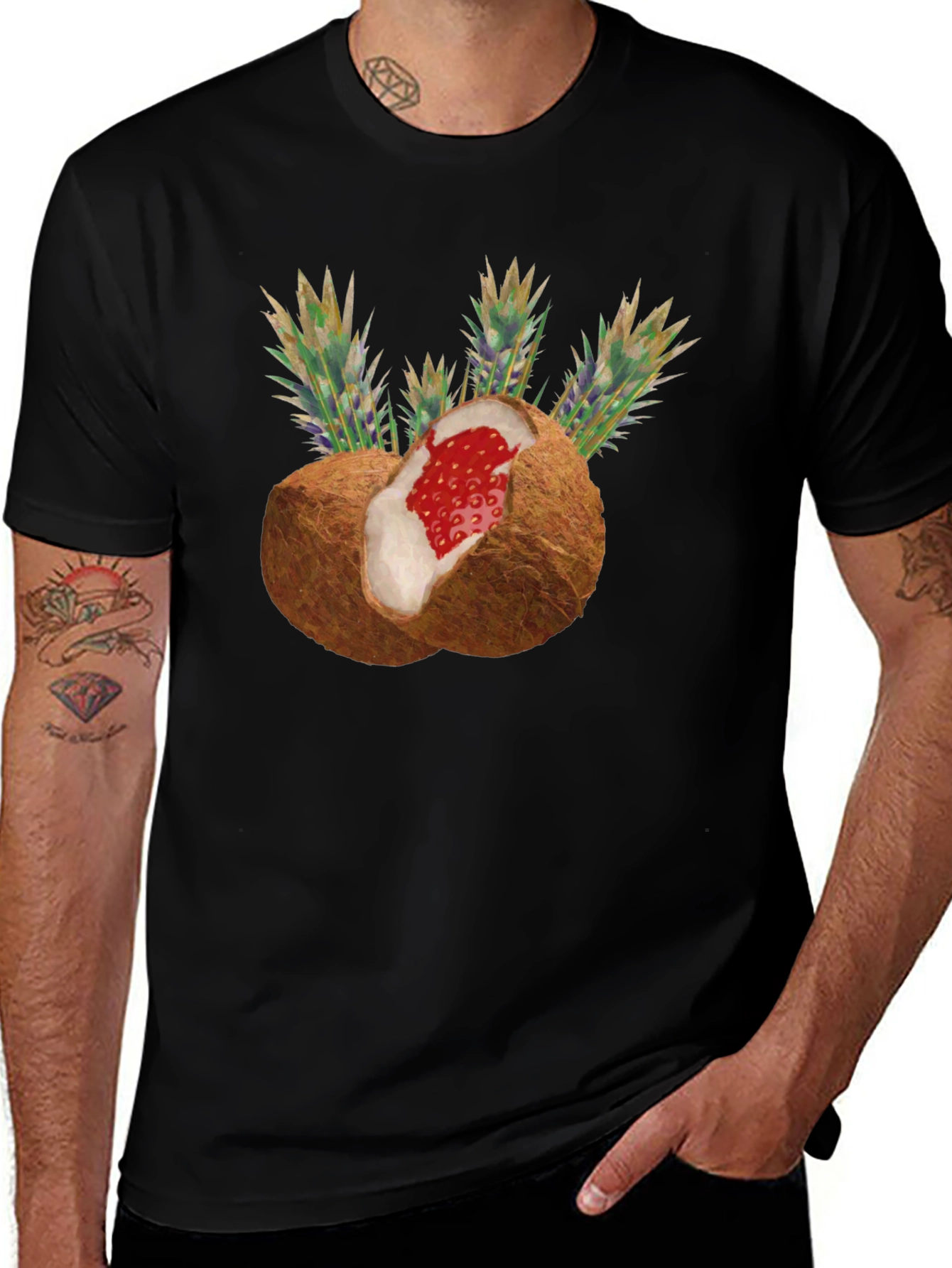 Coconut Strawberry Novelty Graphic Tee