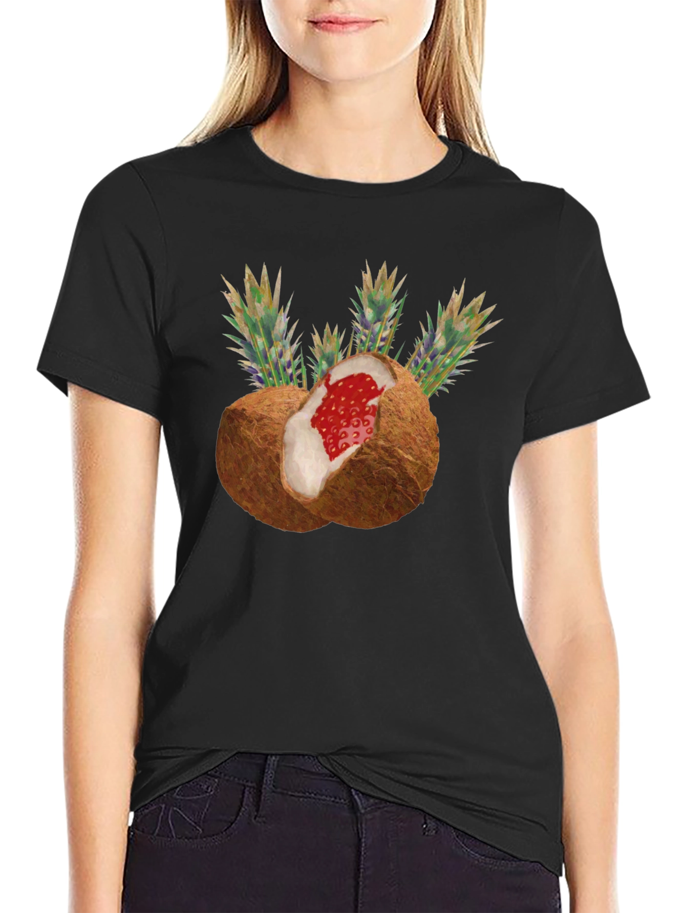 Coconut Strawberry Novelty Graphic Tee