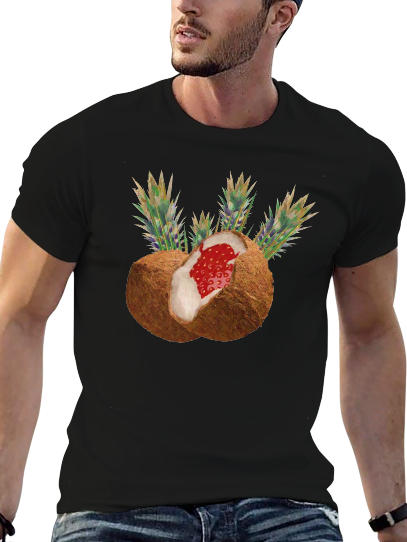 Coconut Strawberry Novelty Graphic Tee