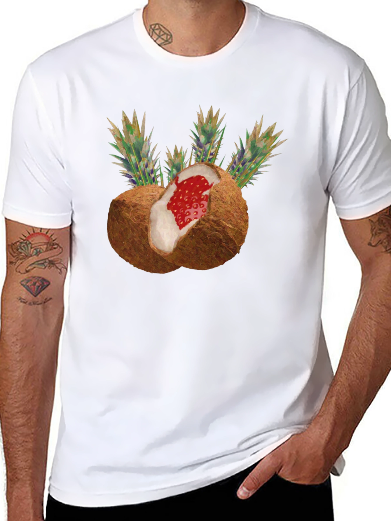 Coconut Strawberry Novelty Graphic Tee