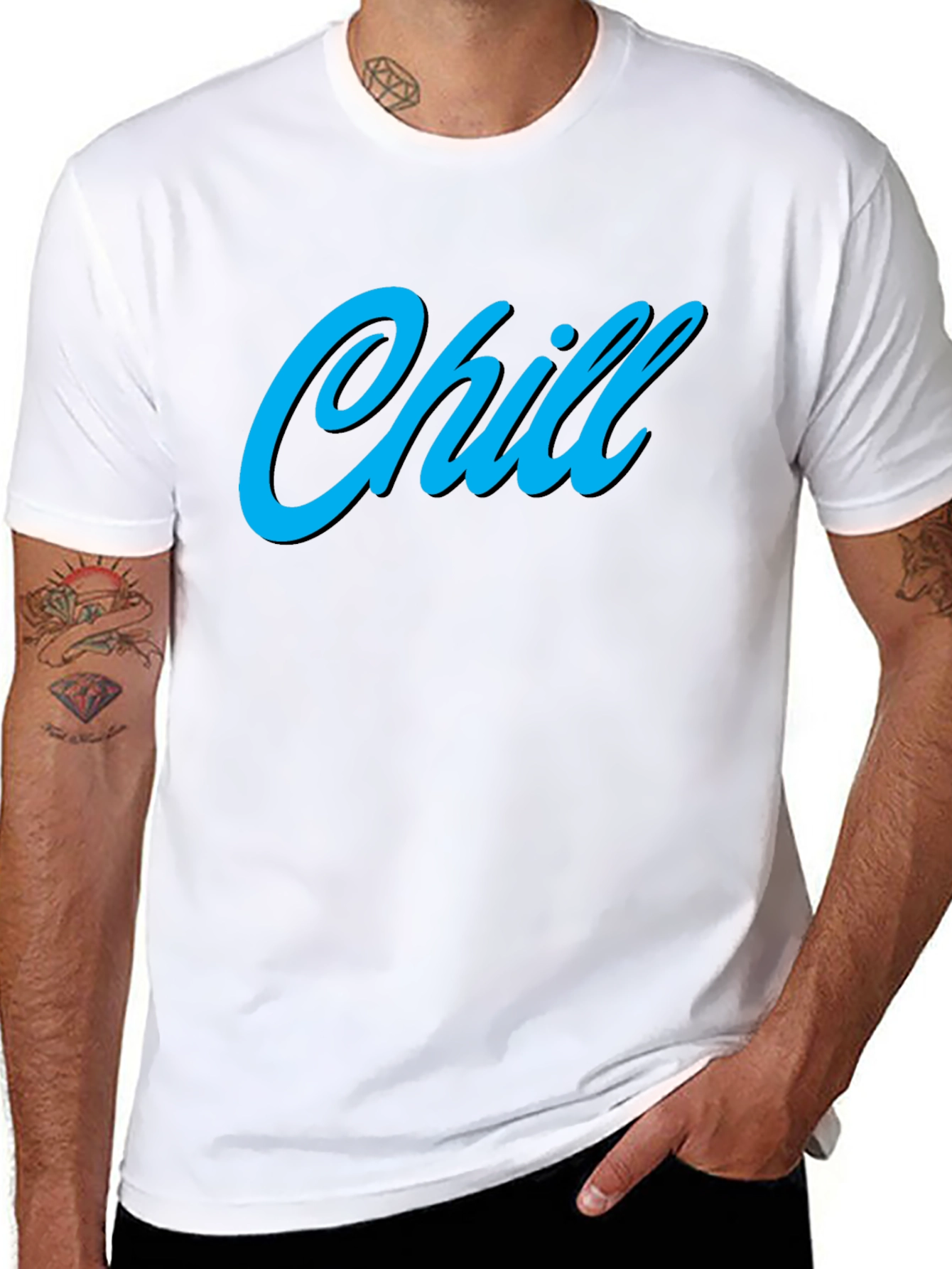 Chill Black Graphic Tee - Relaxed Comfort