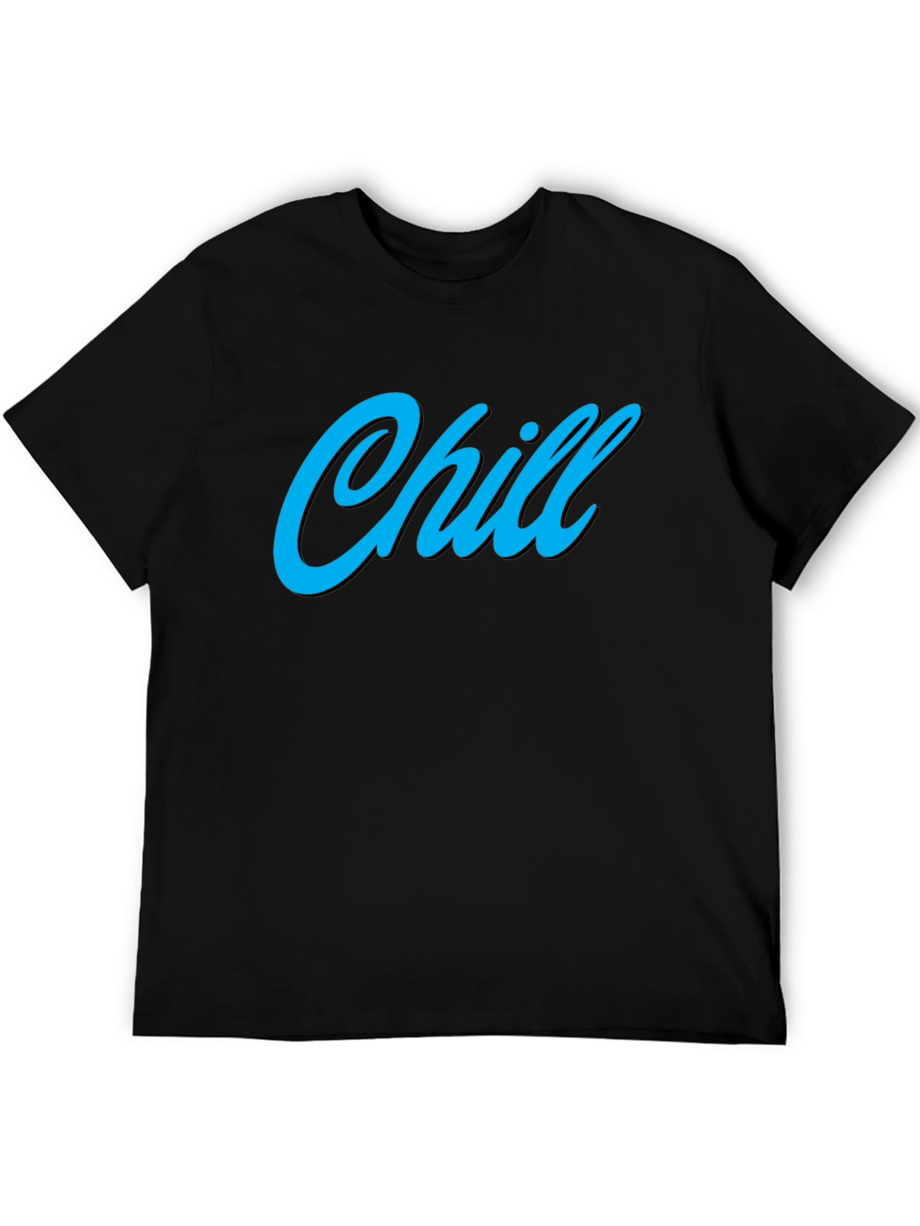Chill Black Graphic Tee - Relaxed Comfort