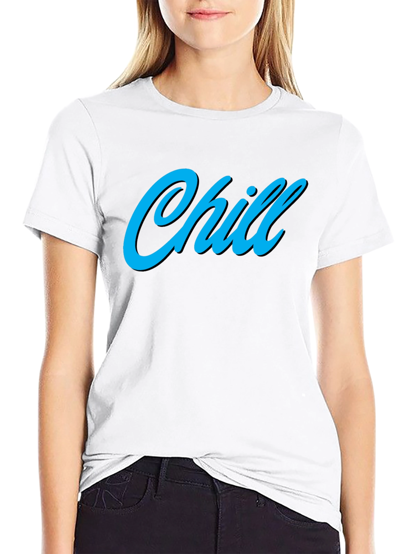 Chill Black Graphic Tee - Relaxed Comfort