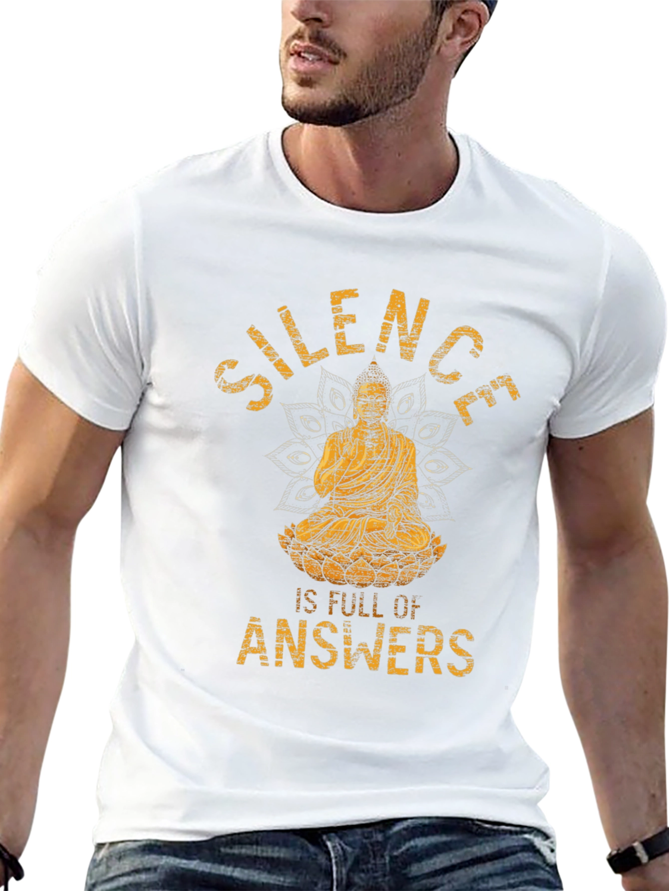 Silence is Full of Answers Buddha Graphic T-Shirt