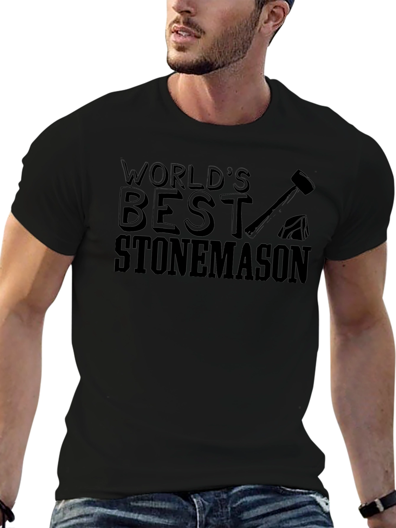 Worlds Best Stonemason Black T-Shirt