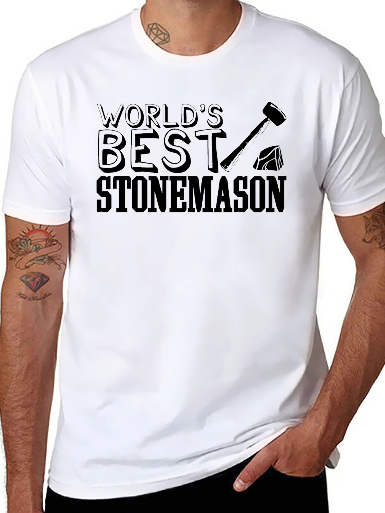 Worlds Best Stonemason Black T-Shirt