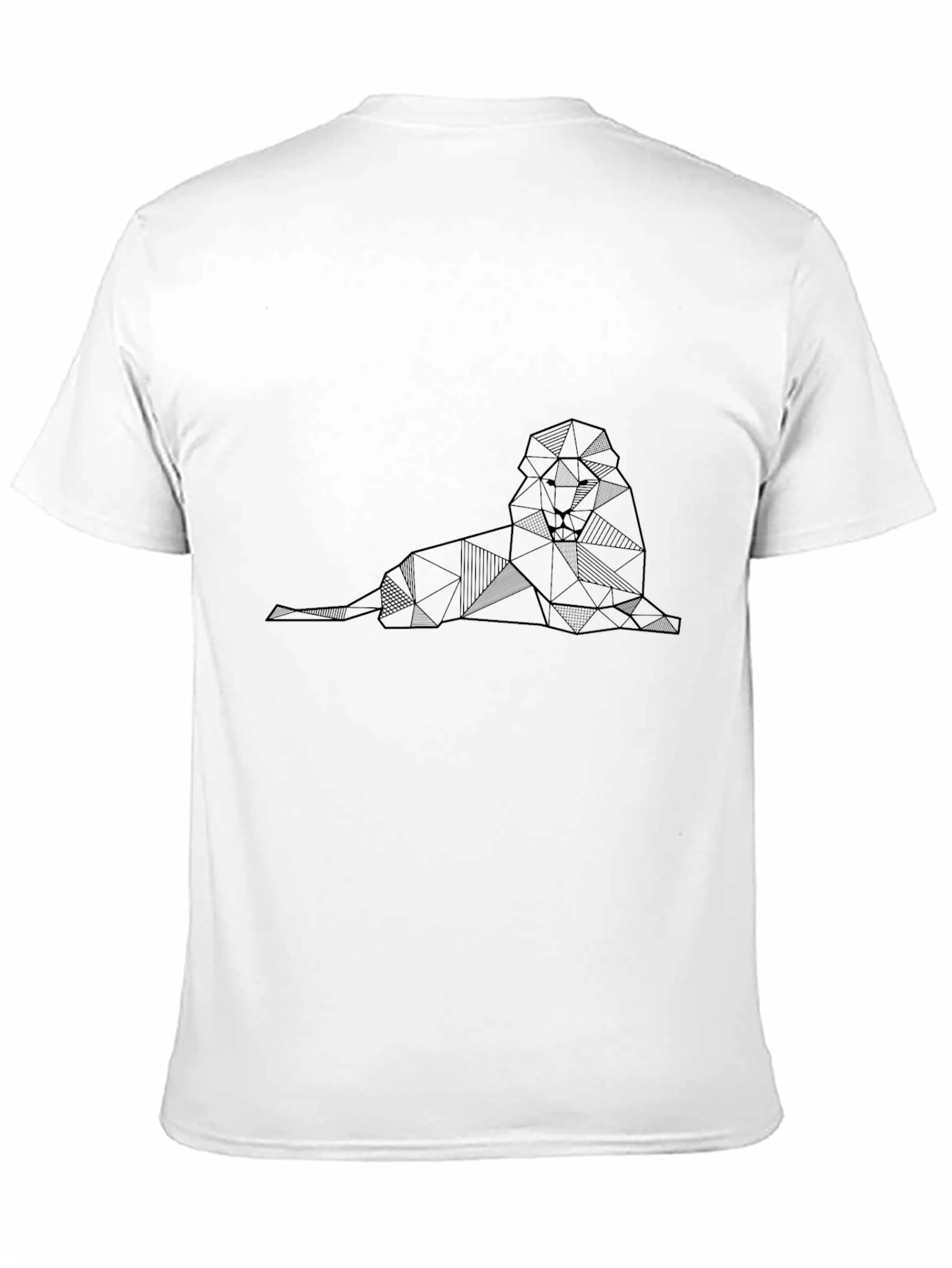 Geometric Lion Graphic Black T-Shirt