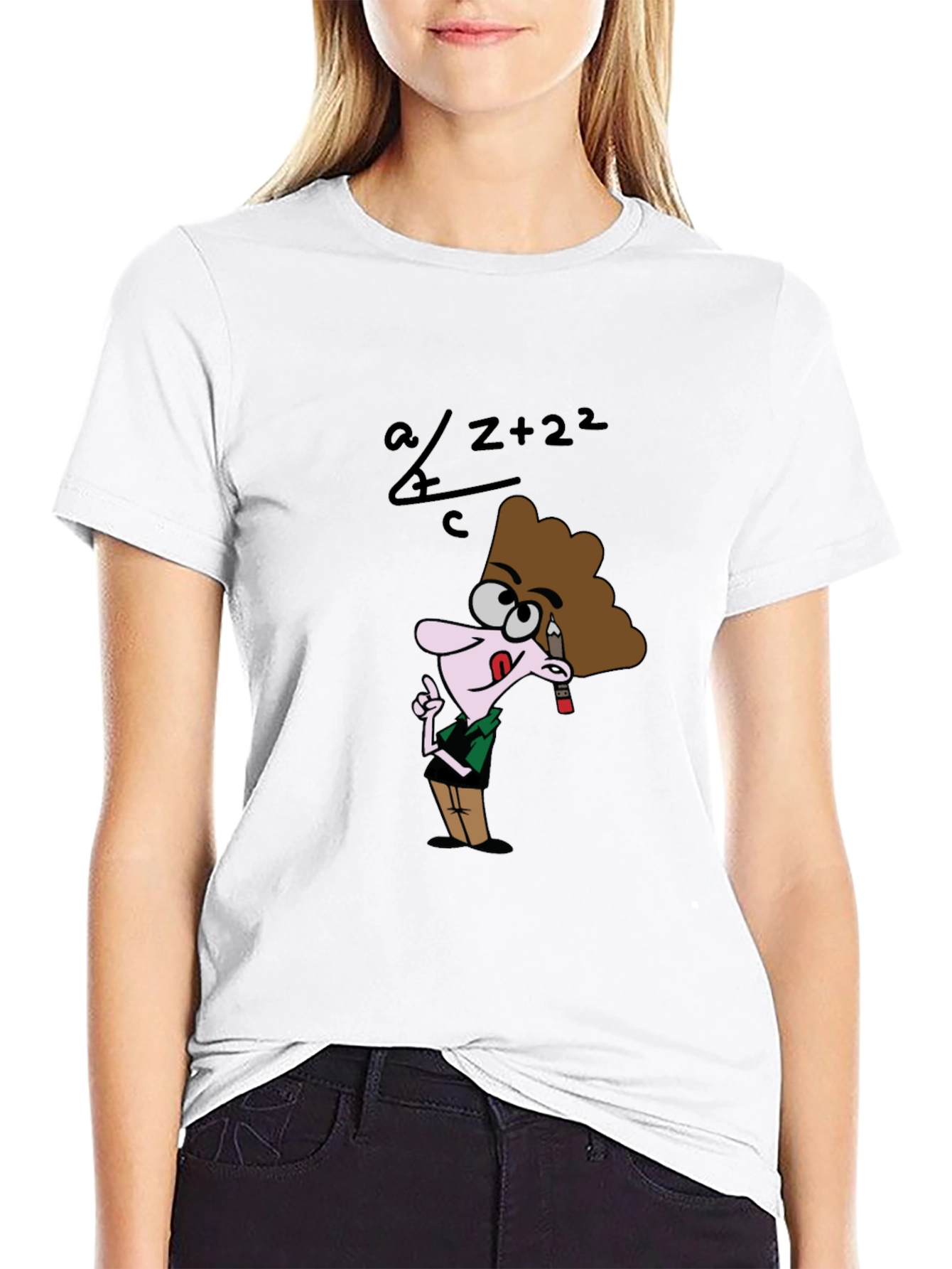 Cartoon Geek Math Humor Black T-Shirt