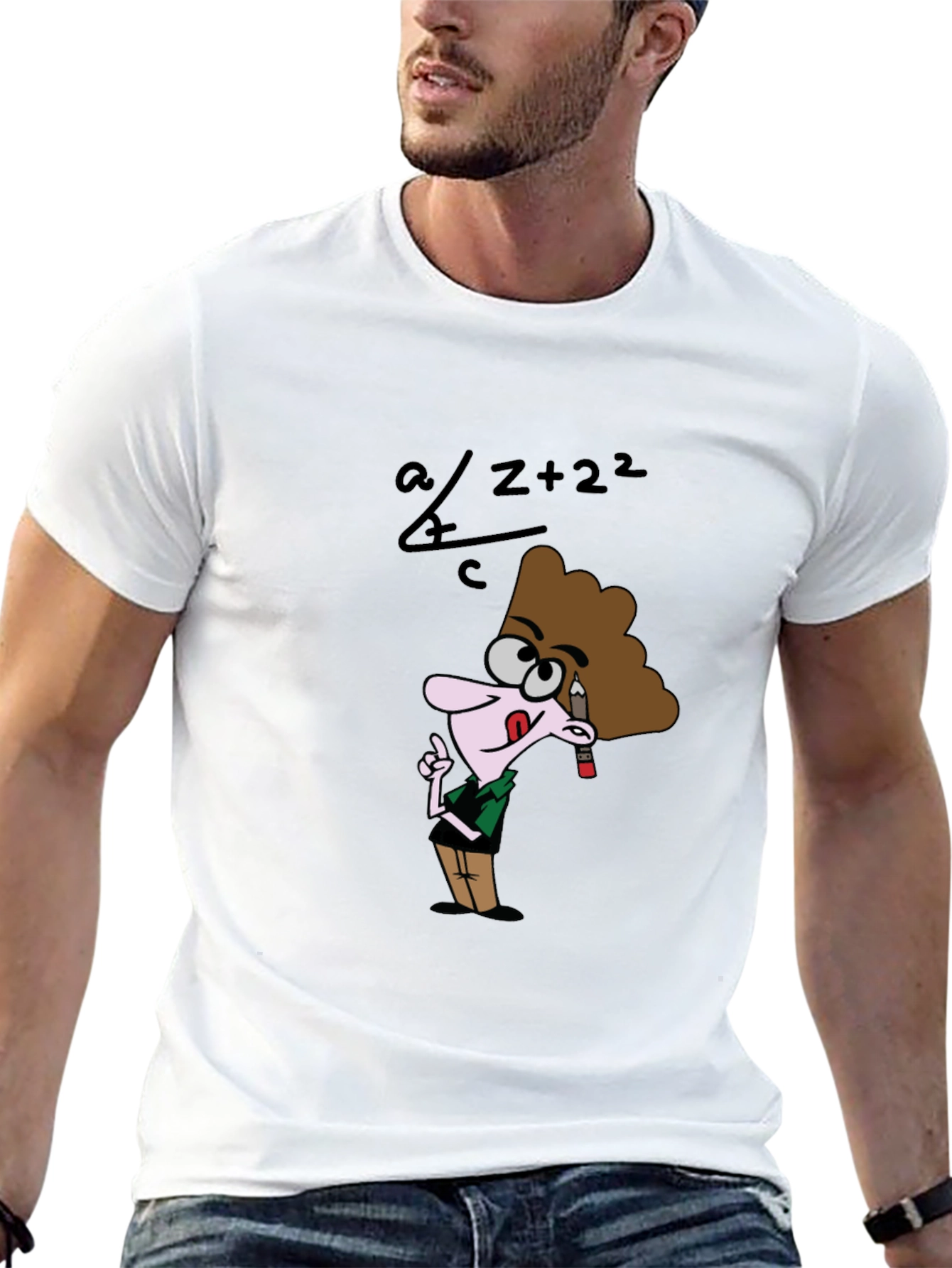 Cartoon Geek Math Humor Black T-Shirt