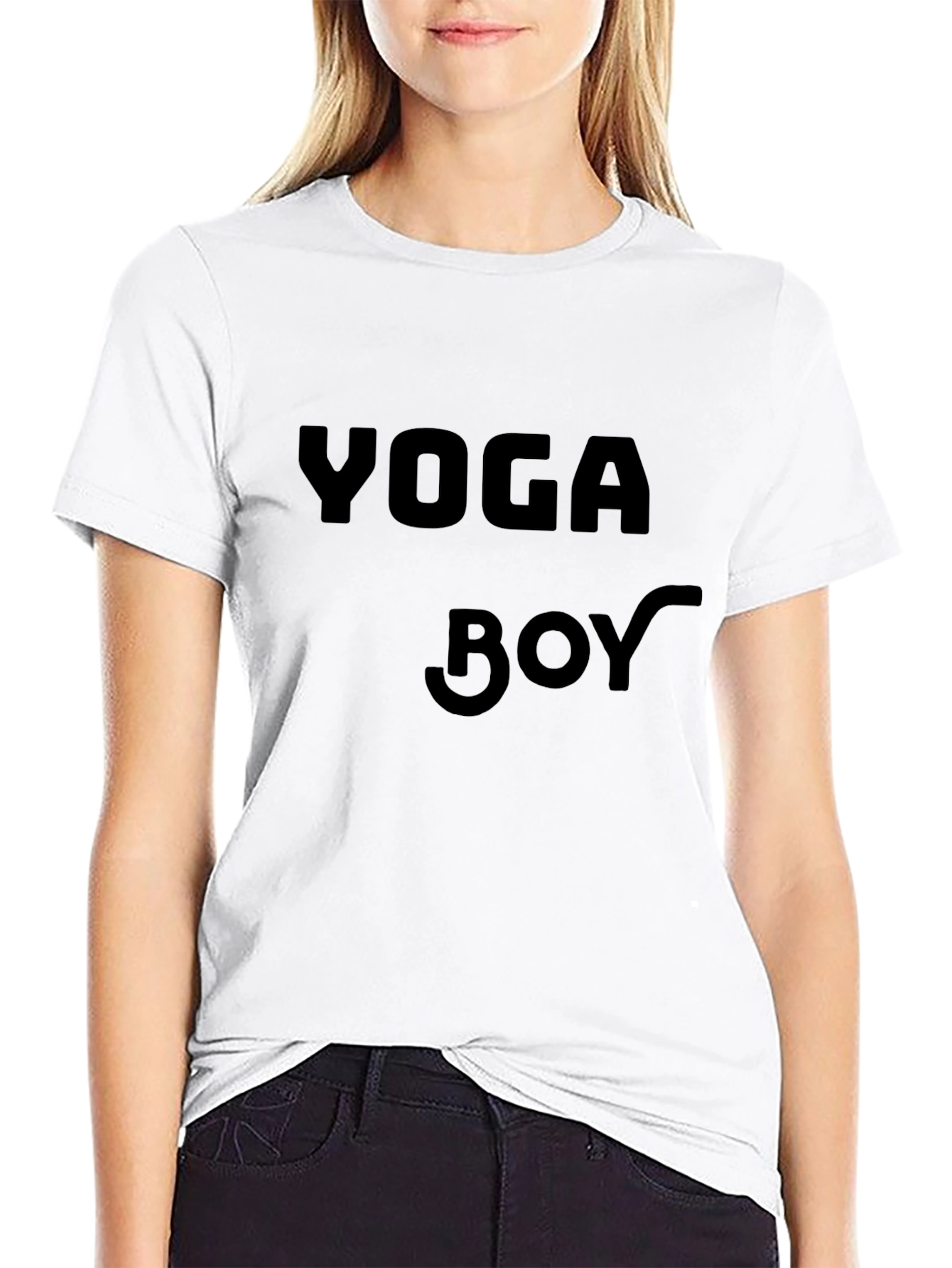 Yoga Boy Black Cotton T-Shirt