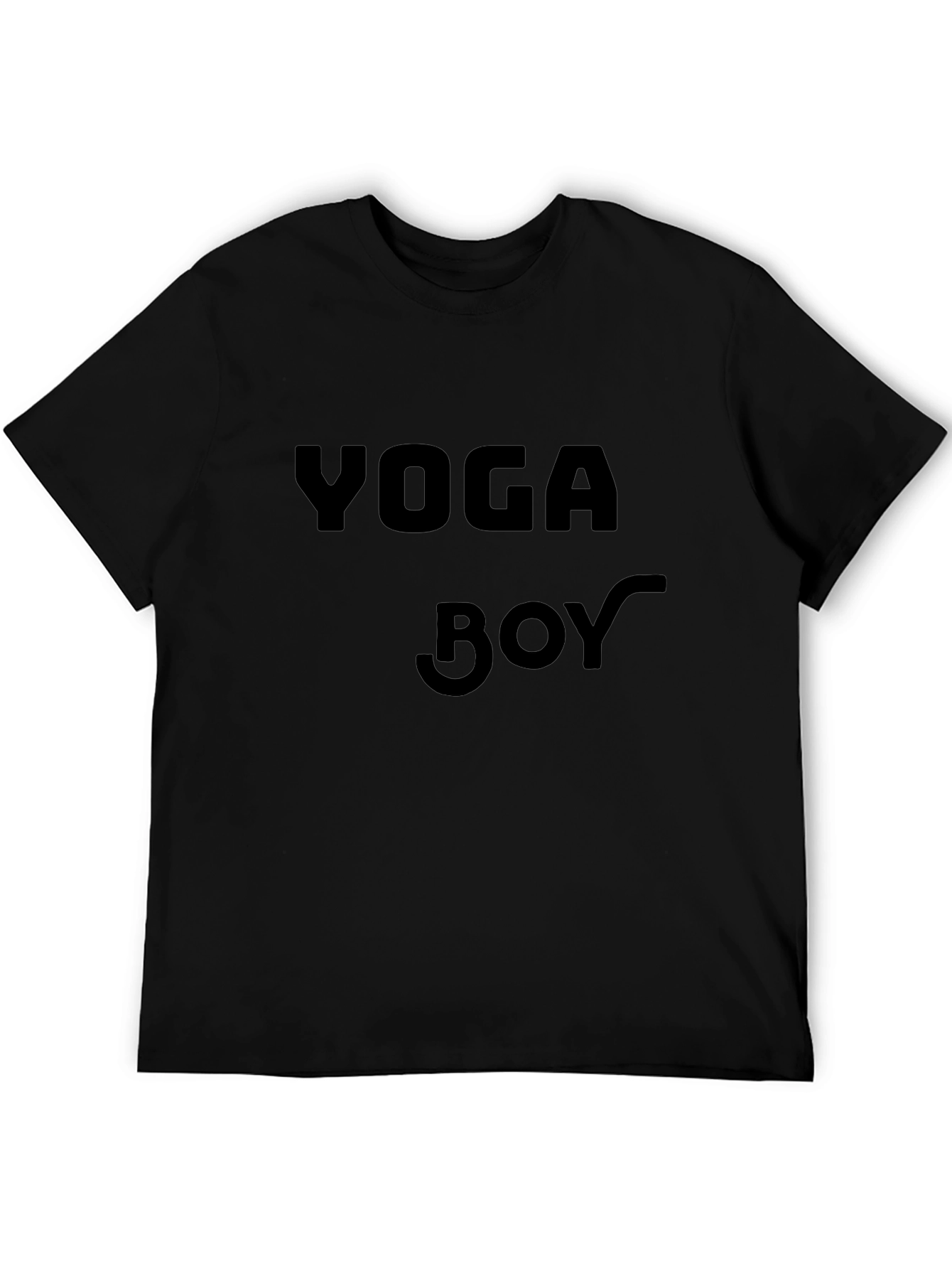 Yoga Boy Black Cotton T-Shirt