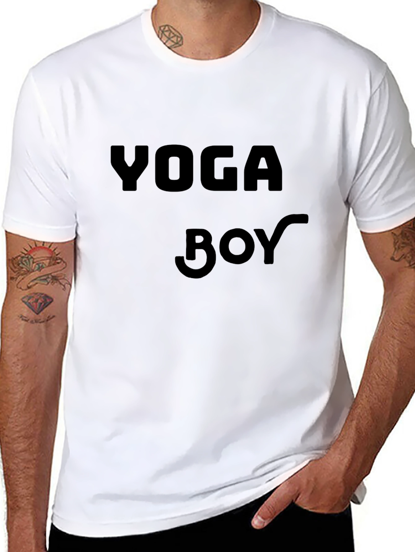 Yoga Boy Black Cotton T-Shirt