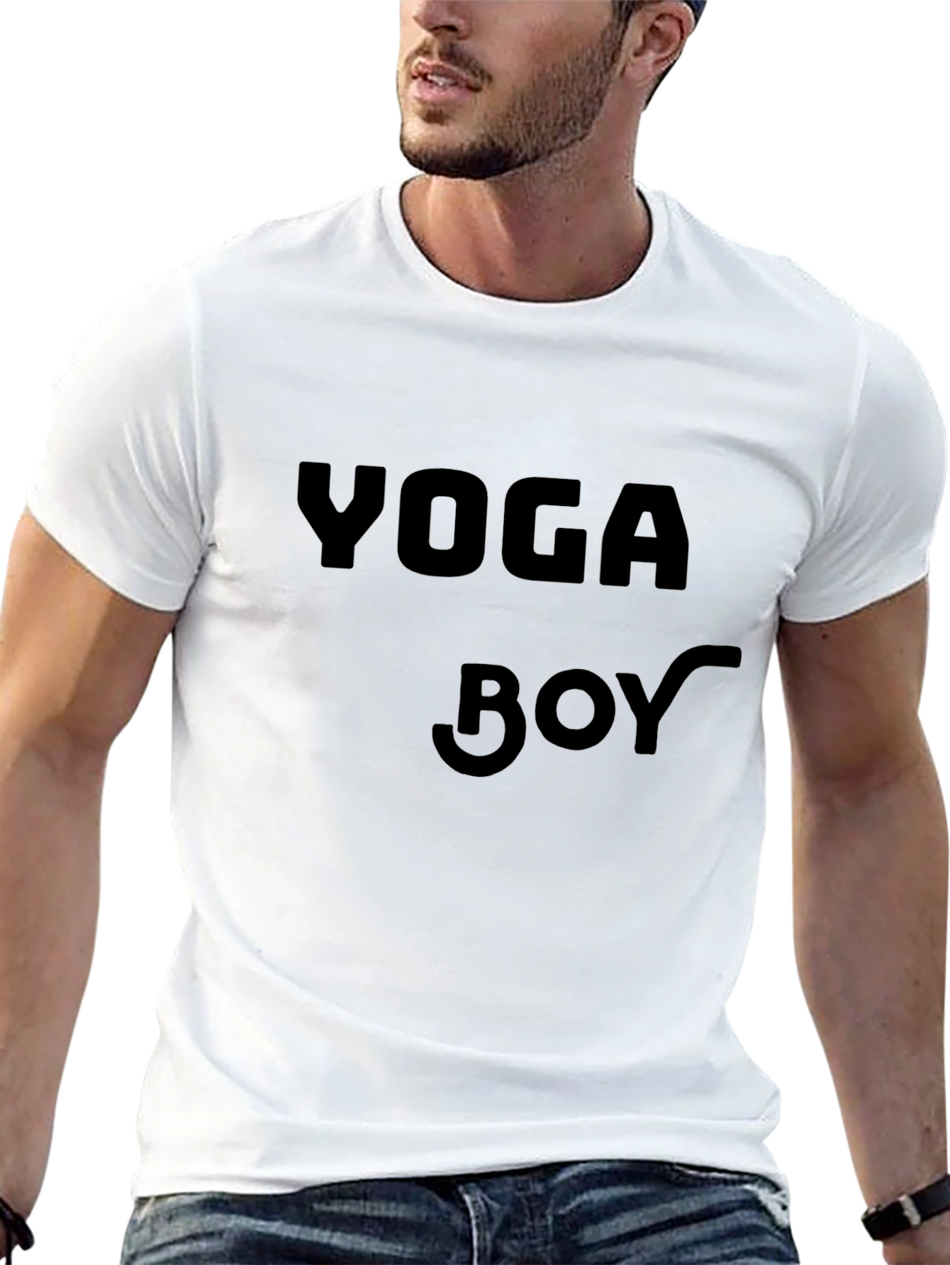 Yoga Boy Black Cotton T-Shirt