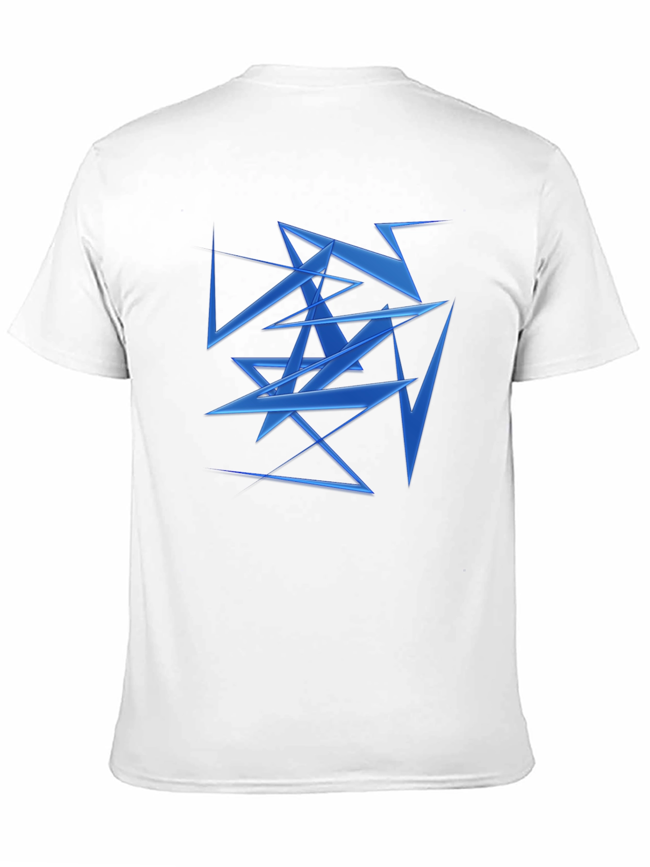Abstract Geometric Blue Pattern Black T-Shirt