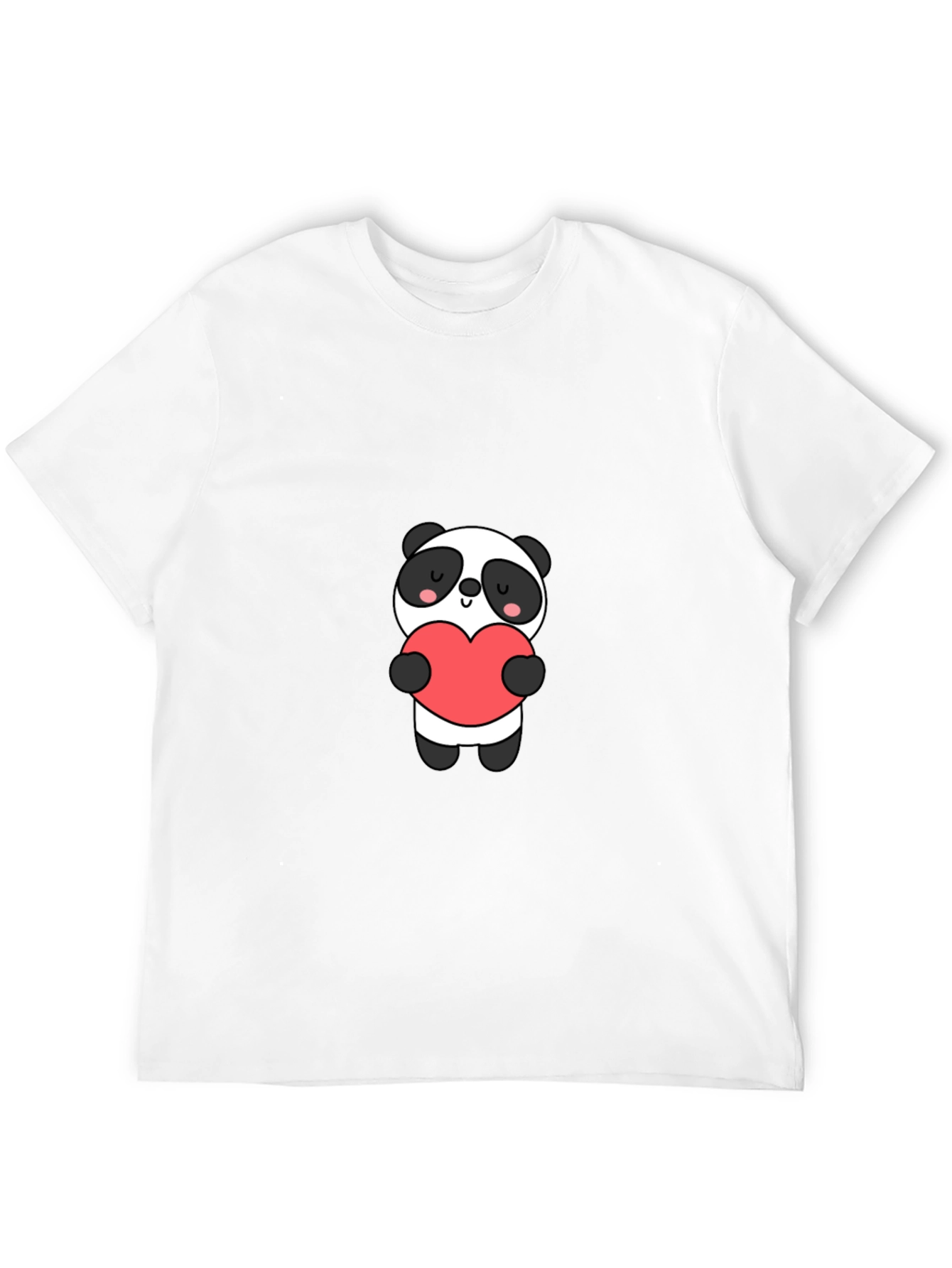 Cute Panda Holding Heart Graphic Tee