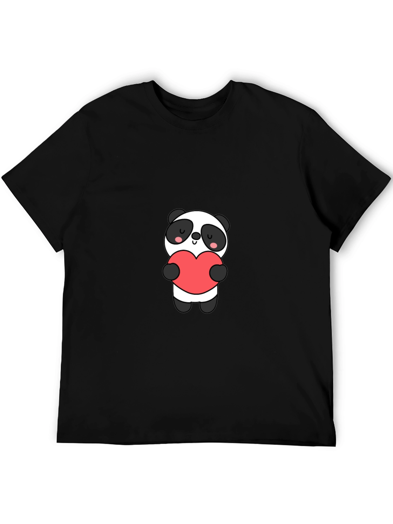 Cute Panda Holding Heart Graphic Tee