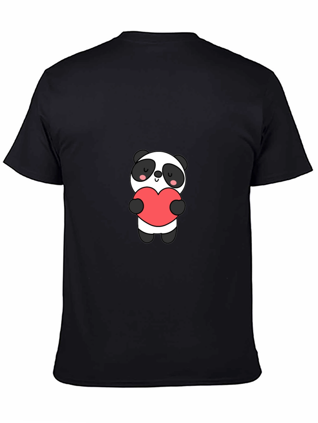 Cute Panda Holding Heart Graphic Tee